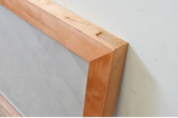 アンティーク建具　片面ガラス　華やかなデザインが目を惹く組子欄間1枚(明り取り、明かり取り)(R-069601)