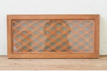 アンティーク建具　片面ガラス　落ち着きのある雰囲気が魅力の組子欄間1枚(明り取り、明かり取り)(R-069602)