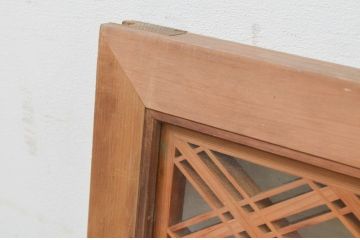 アンティーク建具　片面ガラス　落ち着きのある雰囲気が魅力の組子欄間1枚(明り取り、明かり取り)(R-069602)
