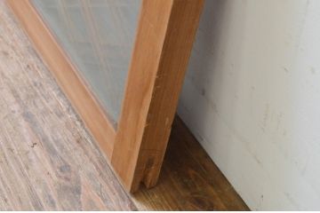 アンティーク建具　片面ガラス　落ち着きのある雰囲気が魅力の組子欄間1枚(明り取り、明かり取り)(R-069602)