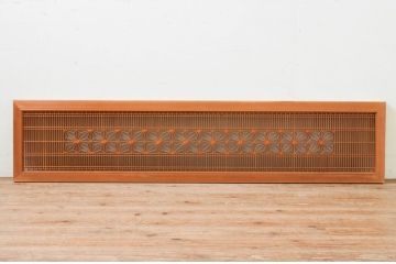 アンティーク建具　片面ガラス　品のあるデザインが魅力的な組子欄間1枚(明り取り、明かり取り)(R-069604)