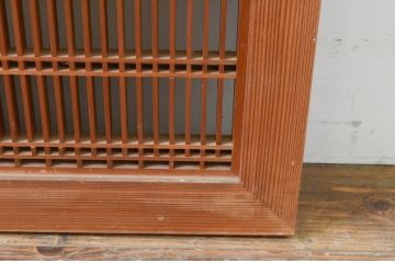 アンティーク建具　片面ガラス　品のあるデザインが魅力的な組子欄間1枚(明り取り、明かり取り)(R-069604)