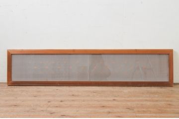 アンティーク建具　片面ガラス　品のあるデザインが魅力的な組子欄間1枚(明り取り、明かり取り)(R-069604)