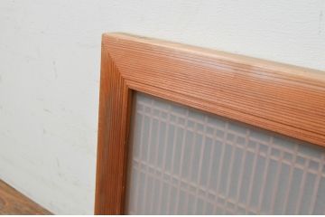 アンティーク建具　片面ガラス　品のあるデザインが魅力的な組子欄間1枚(明り取り、明かり取り)(R-069604)