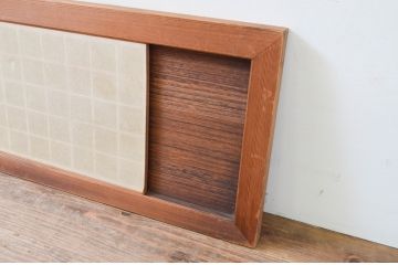 アンティーク建具　松竹梅　枠ヒノキ材、板桐材、彫刻屋久杉の高級障子欄間1枚(明り取り、明かり取り)(R-069605)