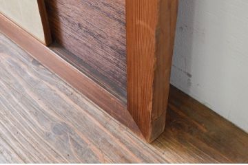 アンティーク建具　松竹梅　枠ヒノキ材、板桐材、彫刻屋久杉の高級障子欄間1枚(明り取り、明かり取り)(R-069605)