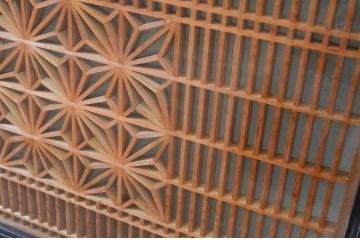 アンティーク建具　両面ガラス　上質な和の空間を演出する組子欄間1枚(明り取り、明かり取り)(R-069607)