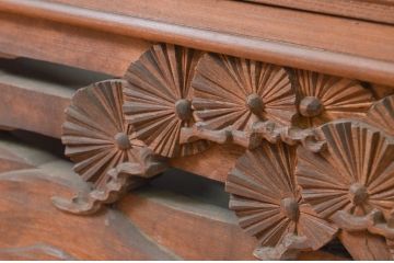 アンティーク建具　　和の風情を感じられる上質な彫刻欄間1枚(明り取り、明かり取り)(R-069609)