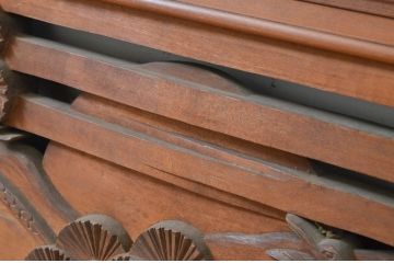 アンティーク建具　　和の風情を感じられる上質な彫刻欄間1枚(明り取り、明かり取り)(R-069609)