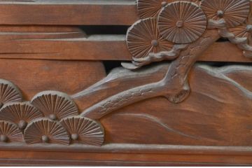 アンティーク建具　　和の風情を感じられる上質な彫刻欄間1枚(明り取り、明かり取り)(R-069609)
