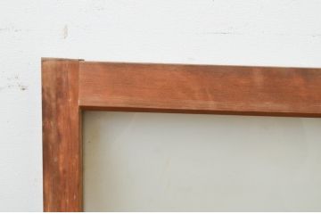 アンティーク建具　経年を感じさせる古い木味が魅力のFIX窓1枚(ガラス窓、嵌め殺し、フィックス)(R-069611)