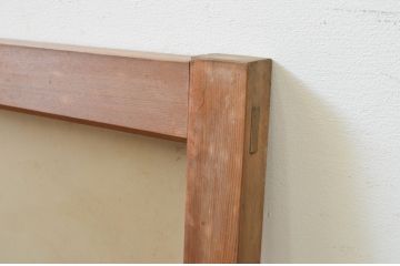 アンティーク建具　経年を感じさせる古い木味が魅力のFIX窓1枚(ガラス窓、嵌め殺し、フィックス)(R-069611)