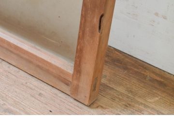 アンティーク建具　経年を感じさせる古い木味が魅力のFIX窓1枚(ガラス窓、嵌め殺し、フィックス)(R-069611)