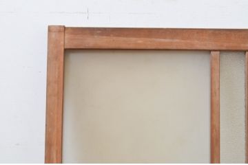 アンティーク建具　経年を感じさせる古い木味が魅力のFIX窓1枚(ガラス窓、嵌め殺し、フィックス)(R-069611)