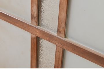 アンティーク建具　経年を感じさせる古い木味が魅力のFIX窓1枚(ガラス窓、嵌め殺し、フィックス)(R-069611)