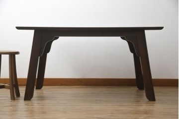 和製ビンテージ　松本民芸家具　脚のデザインがおしゃれな#70型食卓(作業台、ダイニングテーブル、2人掛け、4人掛け、二人掛け、四人掛け、ヴィンテージ)(定価約22万円)(R-069620)