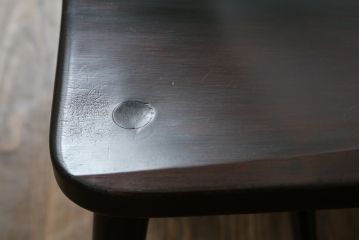 和製ビンテージ　松本民芸家具　#55型　レトロで温かみ漂うスピンドルチェア2脚セット(木製イス、板座チェア、ダイニングチェア、椅子、ヴィンテージ)(R-069621)