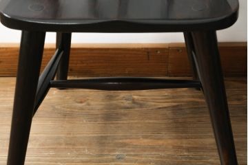 和製ビンテージ　松本民芸家具　#55型　レトロで温かみ漂うスピンドルチェア2脚セット(木製イス、板座チェア、ダイニングチェア、椅子、ヴィンテージ)(R-069621)