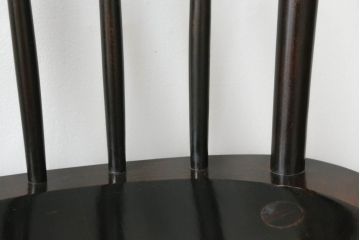 和製ビンテージ　松本民芸家具　#55型　レトロで温かみ漂うスピンドルチェア2脚セット(木製イス、板座チェア、ダイニングチェア、椅子、ヴィンテージ)(R-069622)