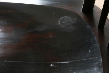 和製ビンテージ　松本民芸家具　#55型　レトロで温かみ漂うスピンドルチェア2脚セット(木製イス、板座チェア、ダイニングチェア、椅子、ヴィンテージ)(R-069622)