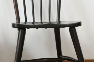 和製ビンテージ　松本民芸家具　#55型　レトロで温かみ漂うスピンドルチェア2脚セット(木製イス、板座チェア、ダイニングチェア、椅子、ヴィンテージ)(R-069622)