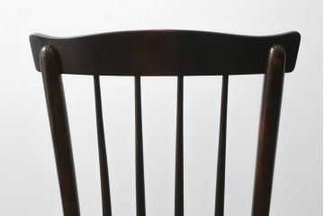 和製ビンテージ　松本民芸家具　#55型　レトロで温かみ漂うスピンドルチェア2脚セット(木製イス、板座チェア、ダイニングチェア、椅子、ヴィンテージ)(R-069622)