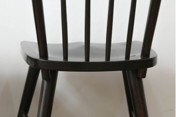 和製ビンテージ　松本民芸家具　#55型　レトロで温かみ漂うスピンドルチェア2脚セット(木製イス、板座チェア、ダイニングチェア、椅子、ヴィンテージ)(R-069622)