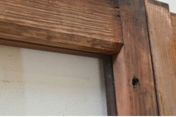 アンティーク建具　レトロな空間作りにおすすめなガラス窓2枚セット(引き戸、ガラス戸)(R-069624)