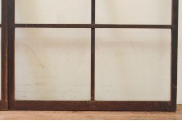 アンティーク建具　レトロな空間作りにおすすめなガラス窓2枚セット(引き戸、ガラス戸)(R-069624)