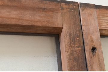 アンティーク建具　レトロな空間作りにおすすめなガラス戸3枚セット(引き戸、ガラス窓)(R-069625)