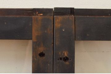 アンティーク建具　レトロな空間作りにおすすめなガラス戸3枚セット(引き戸、ガラス窓)(R-069625)