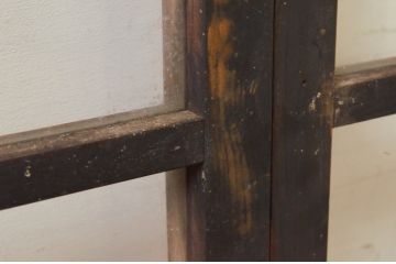 アンティーク建具　レトロな空間作りにおすすめなガラス戸3枚セット(引き戸、ガラス窓)(R-069625)