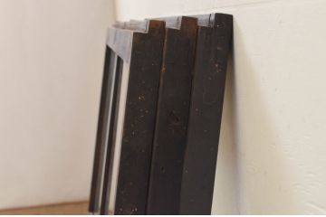 アンティーク建具　レトロな空間作りにおすすめなガラス戸3枚セット(引き戸、ガラス窓)(R-069625)