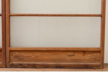 アンティーク建具　レトロな雰囲気が魅力のガラス窓3枚セット(引き戸、ガラス戸)(R-069626)