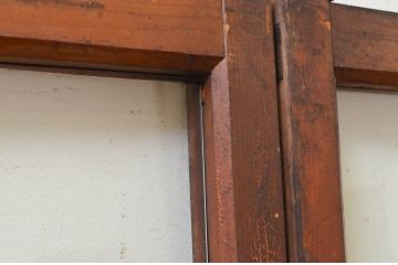 アンティーク建具　レトロな雰囲気が魅力のガラス窓3枚セット(引き戸、ガラス戸)(R-069626)