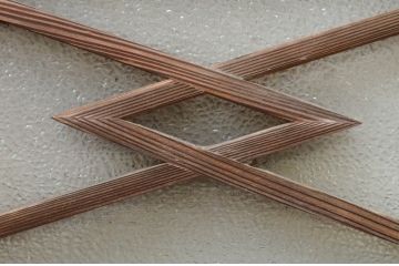 アンティーク建具　高級品!!　大正ロマンなお部屋作りにおすすめ!凝ったデザインのガラス窓4枚セット(引き戸、ガラス戸)(R-069627)