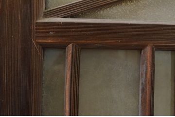 アンティーク建具　高級品!!　大正ロマンなお部屋作りにおすすめ!凝ったデザインのガラス窓4枚セット(引き戸、ガラス戸)(R-069627)
