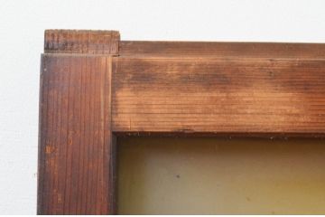 アンティーク建具　風情ある佇まいが魅力的なガラス窓2枚セット(引き戸、ガラス帯戸、ガラス戸)(R-069628)
