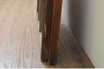  アンティーク建具　風情ある佇まいが魅力的なガラス窓2枚セット(引き戸、ガラス帯戸、ガラス戸)(R-069628)