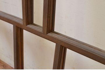 アンティーク建具　タモ材　大正ロマン　和モダンな空間作りにおすすめな古い洋館のガラス窓2枚セット(引き戸、ガラス戸)(R-069629)