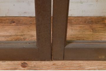 アンティーク建具　タモ材　大正ロマン　和モダンな空間作りにおすすめな古い洋館のガラス窓2枚セット(引き戸、ガラス戸)(R-069629)