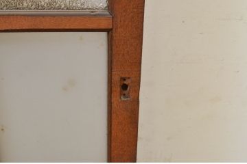 アンティーク建具　タモ材　大正ロマン　和モダンな空間作りにおすすめな古い洋館のガラス窓2枚セット(引き戸、ガラス戸)(R-069630)