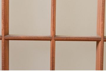 アンティーク建具　レトロな空間を演出する格子入り幅狭ガラス戸2枚セット(引き戸、格子戸、ガラス障子戸)(R-069633)