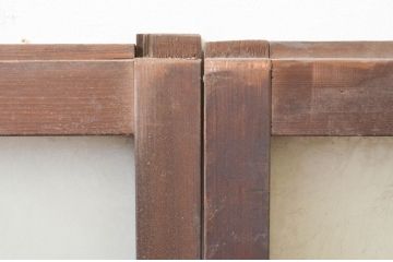 アンティーク建具　大正ロマンなお部屋作りにおすすめなガラス窓2枚セット(引き戸、ガラス戸)(R-069635)