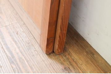 アンティーク建具　経年を感じさせる木味が魅力の板戸窓2枚セット(引き戸)(R-069636)