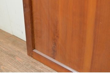 アンティーク建具　経年を感じさせる木味が魅力の板戸窓2枚セット(引き戸)(R-069637)