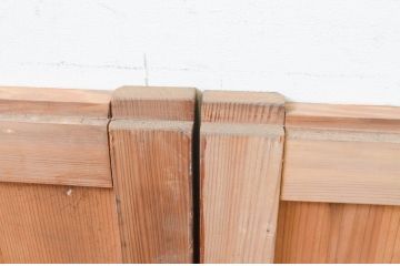 アンティーク建具　経年を感じさせる木味が魅力の板戸窓2枚セット(引き戸)(R-069637)