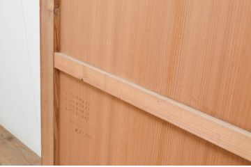 アンティーク建具　経年を感じさせる木味が魅力の板戸窓2枚セット(引き戸)(R-069637)