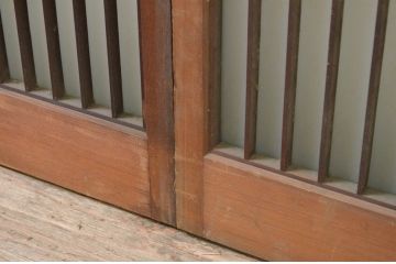  アンティーク建具　山と海どちらの風情も味わえる書院窓2枚セット(書院戸、引き戸)(R-069638)