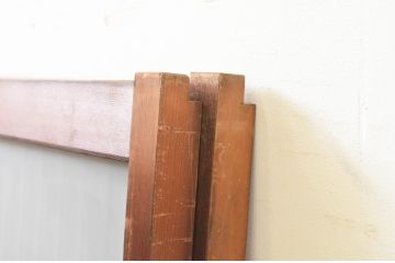  アンティーク建具　山と海どちらの風情も味わえる書院窓2枚セット(書院戸、引き戸)(R-069638)